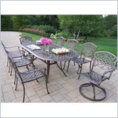 Oakland Living Mississippi 82 x 42 Inch Oval 9pc Dining Set with Swivels