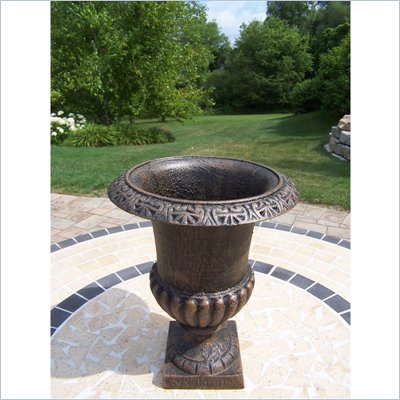 Oakland Living 14 Inch Cast Iron Roman Urn in Antique Bronze Finish