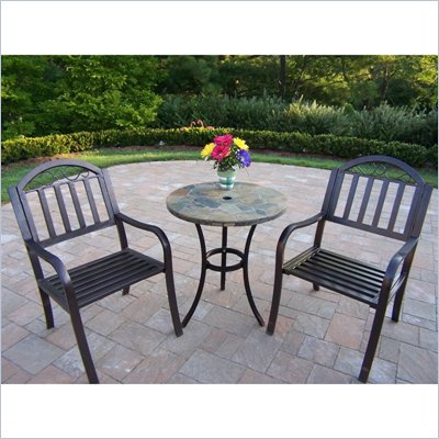 Oakland Living Rust Stone Art 3-Piece Bistro Set