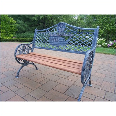Oakland Living GOD Bless America Bench in Antique Verdi