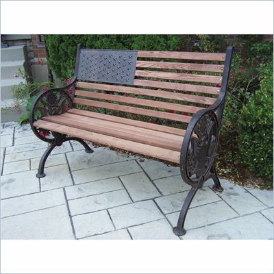 Oakland Living Proud American Bench in Antique Bronze