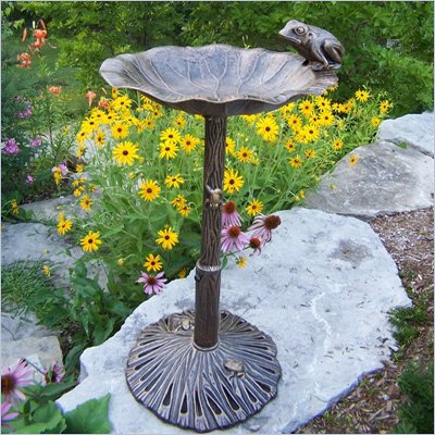 Oakland Living Frog Themed Birdbath