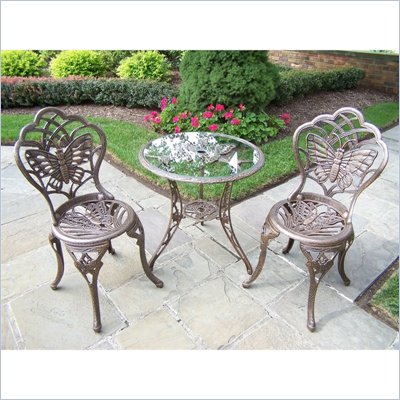 Oakland Living Butterfly 3-Piece Bistro Set