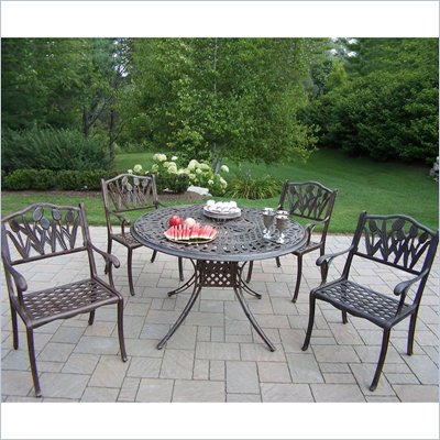 Oakland Living Capitol 48 Inch Tulip 5pc Dining Set in Antique Bronze