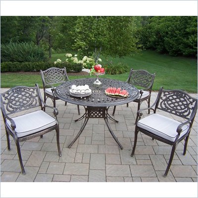 Capitol 48 Inch Mississippi 5pc Dining Set with Cushions