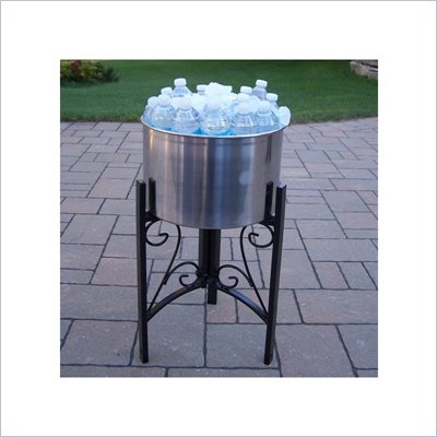 Oakland Living 14" Stainless Steel Ice Bucket with Stand