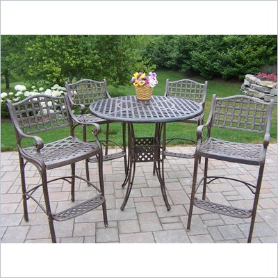 Oakland Living Elite 5 Piece Bar Set In Lattice Pattern