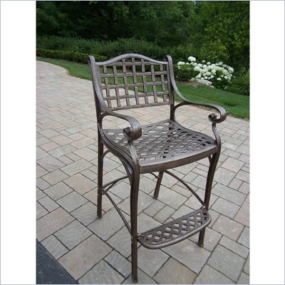 Oakland Living Elite Cast Aluminium Bar Stool In Lattice Pattern
