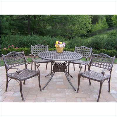 Oakland Living Elite 42 Inch 5  Piece Dining Set in Lattice Pattern