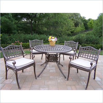 Oakland Living Elite 42 Inch 5pc Dining Set with Cushions