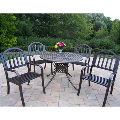 Oakland Living Elite 42 Inch Rochester 5pc Dining Set in Bronze Finish