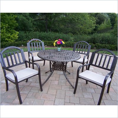 Oakland Living Elite 42 Inch Rochester 5pc Dining Set with Cushions