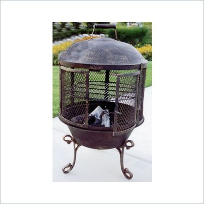 Oakland Living Antique Bronze Feast Wood Burning Chimenea Firepit with Grill