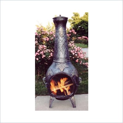 Oakland Living Antique Pewter Grape Fire Pit Chimenea with Grill