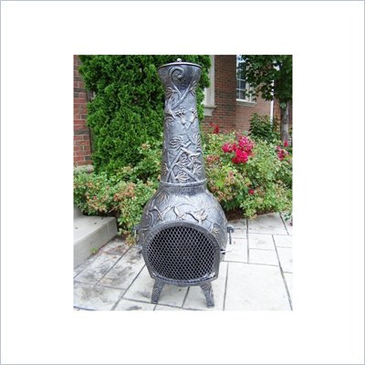 Oakland Living Antique Pewter 53" Leaf Chimenea with Grill