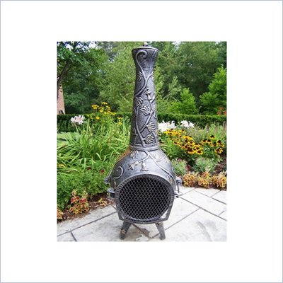 Oakland Living Antique Pewter 45" Leaf Chimenea with Grill