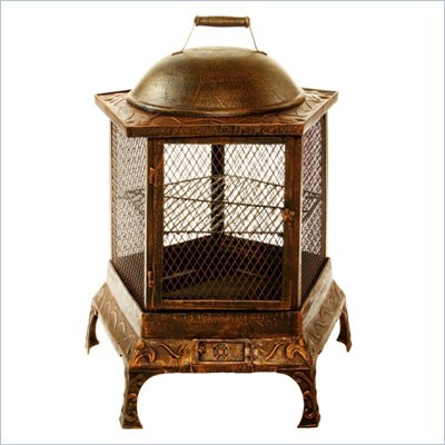 Oakland Living Antique Bronze Pentagon Fireplace with Grill
