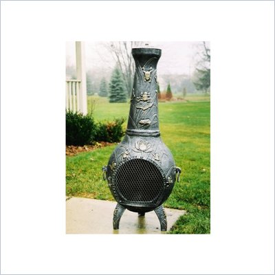 Oakland Living Antique Pewter 53" Frog Chimenea with Grill