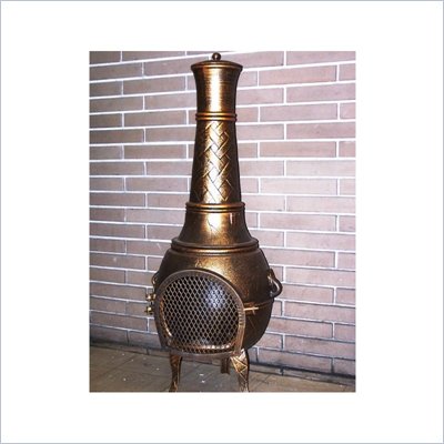 Oakland Living Antique Bronze 47" Weave Chimenea with Grill