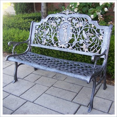 Oakland Living Golfer Bench in Antique Pewter