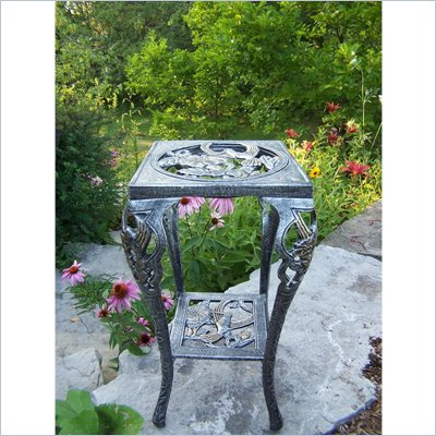 Oakland Living Hummingbird Table Plant Stand in Antique Pewter