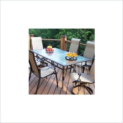 Oakland Living 72" x 42" Glass Top Table