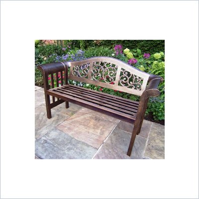 Oakland Living Mississippi Royal Metal Outdoor Patio Bench in Antique Bronze
