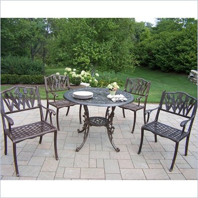 Oakland Living Mississippi 42 Inch Tulip 5pc Dining Set