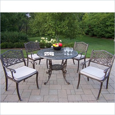 Oakland Living Mississippi 42 Inch 5pc Dining Set with Cushions