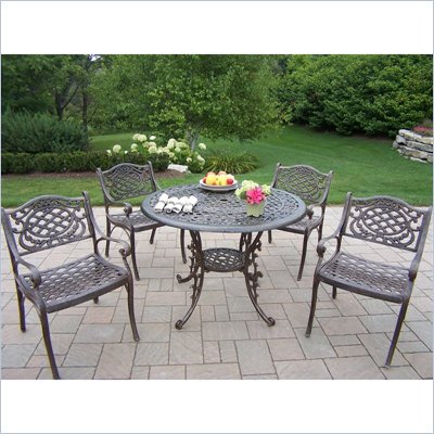 Oakland Living Mississippi 42 Inch 5 piece Dining Set In Lattice pattern