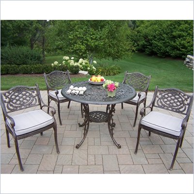 Oakland Living Mississippi 42 Inch 5pc Dining Set with Cushions