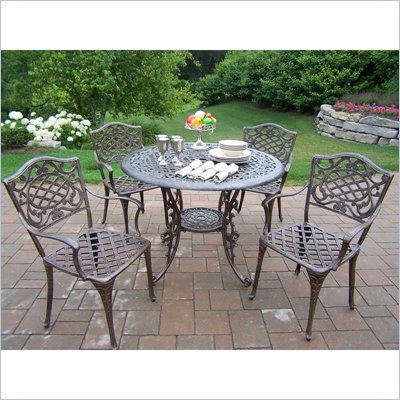 Oakland Living Mississippi 42 Inch 5 piece Dining Set In Lattice pattern