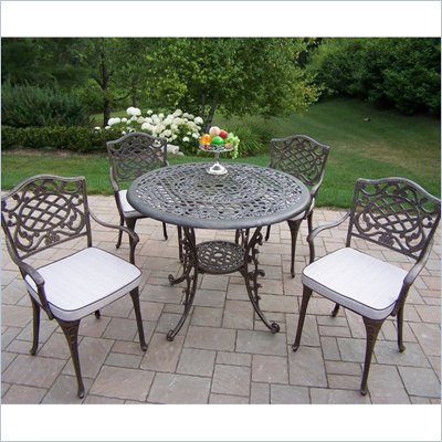 Oakland Living Mississippi 42 Inch 5pc Dining Set with Cushions