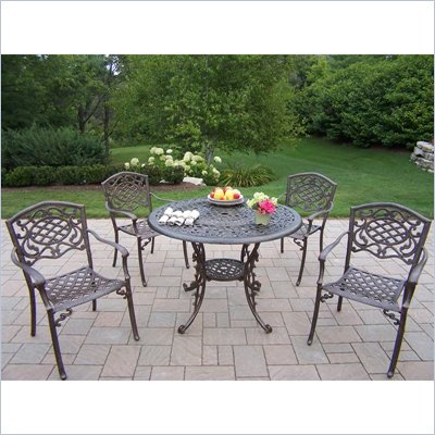 Oakland Living Mississippi 42 Inch 5 piece Dining Set in Lattice pattern