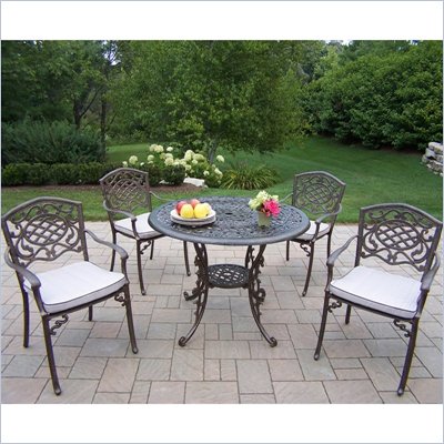 Oakland Living Mississippi 42 Inch 5pc Dining Set with Cushions