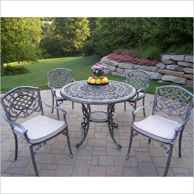 Oakland Living Mississippi 42 Inch 5pc Dining Set with Cushions