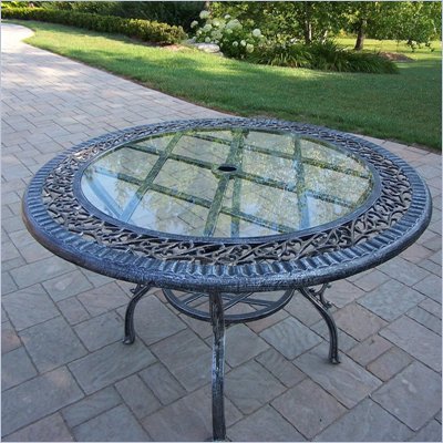 Oakland Living Mississippi 48 Inch Glass Top Dining Table