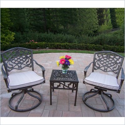 Oakland Living Mississippi 3pc Swivel Rocket Set with Cushions