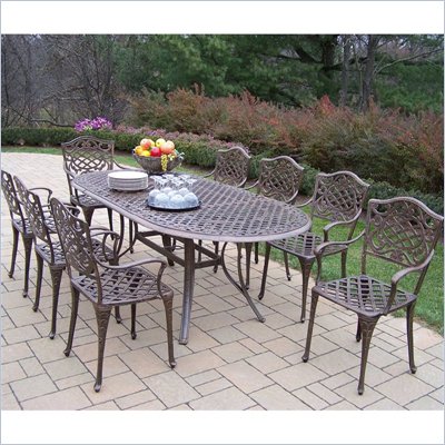 Oakland Living Mississippi 82 x 42 Inch Oval 9pc Dining Set