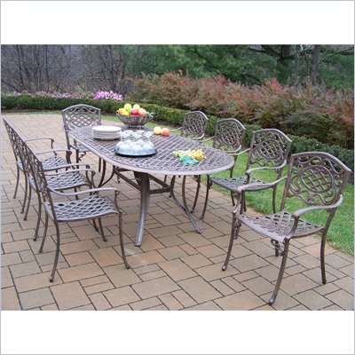 Oakland Living Mississippi 82 x 42 Inch Oval 9pc Dining Set