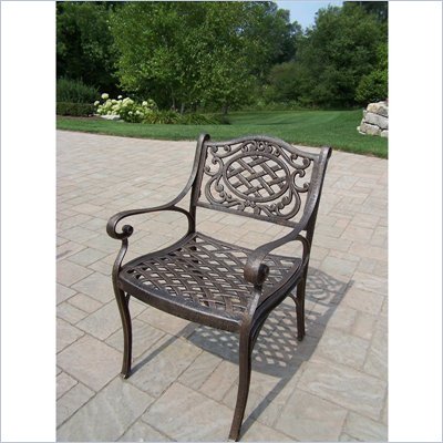 Oakland Living Mississippi Cast Aluminum Arm Chair in Antique Bronze