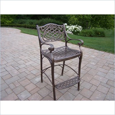 Oakland Living Mississippi Cast Aluminum Bar Stool in Antique Bronze