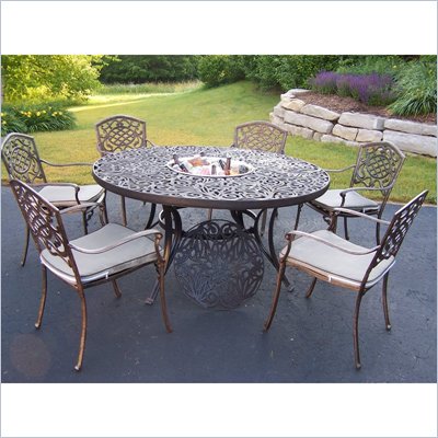 Oakland Living Mississippi 60 Inch 7 Piece Dining Set with Ice Bucket