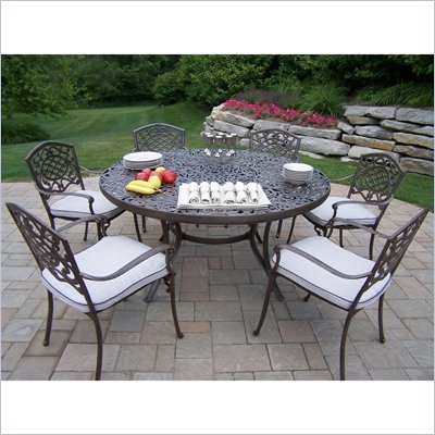 Oakland Living Mississippi 60 Inch 7pc Dining Set with Cushions