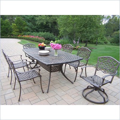 Oakland Living Oxford Mississippi 7pc Dining Set with Swivel Chairs
