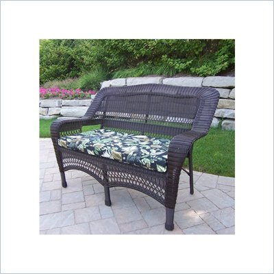 Oakland Living Resin Wicker Aluminum Frame Loveseat with Cushion