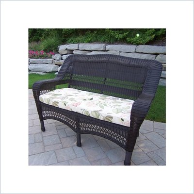 Oakland Living Resin Wicker Aluminum Frame Loveseat with Cushion