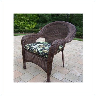 Oakland Living Resin Wicker Arm Chair with Cushion