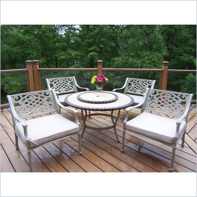 Oakland Living Stone Art 42 Inch 5pc Tacoma Deep Seating Conversation Set