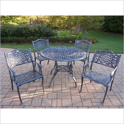 Oakland Living Tea Rose 42 Inch 5pc Dining Set
